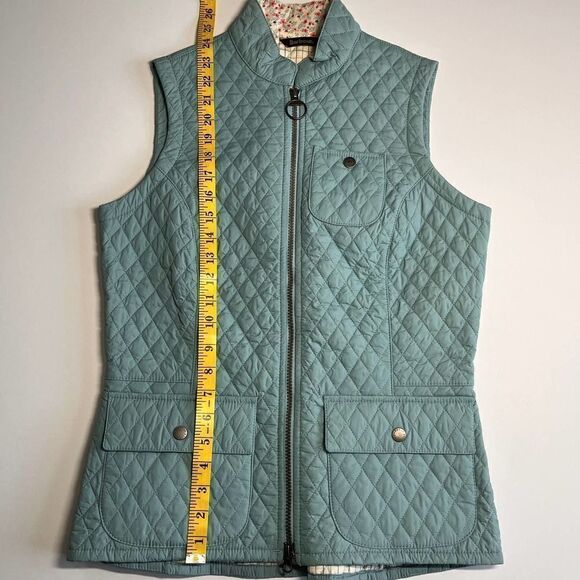 Barbour Brush Gilet Vest in Blue w Floral Detail Womens US Size 6 EUC Classic - Picture 6 of 10